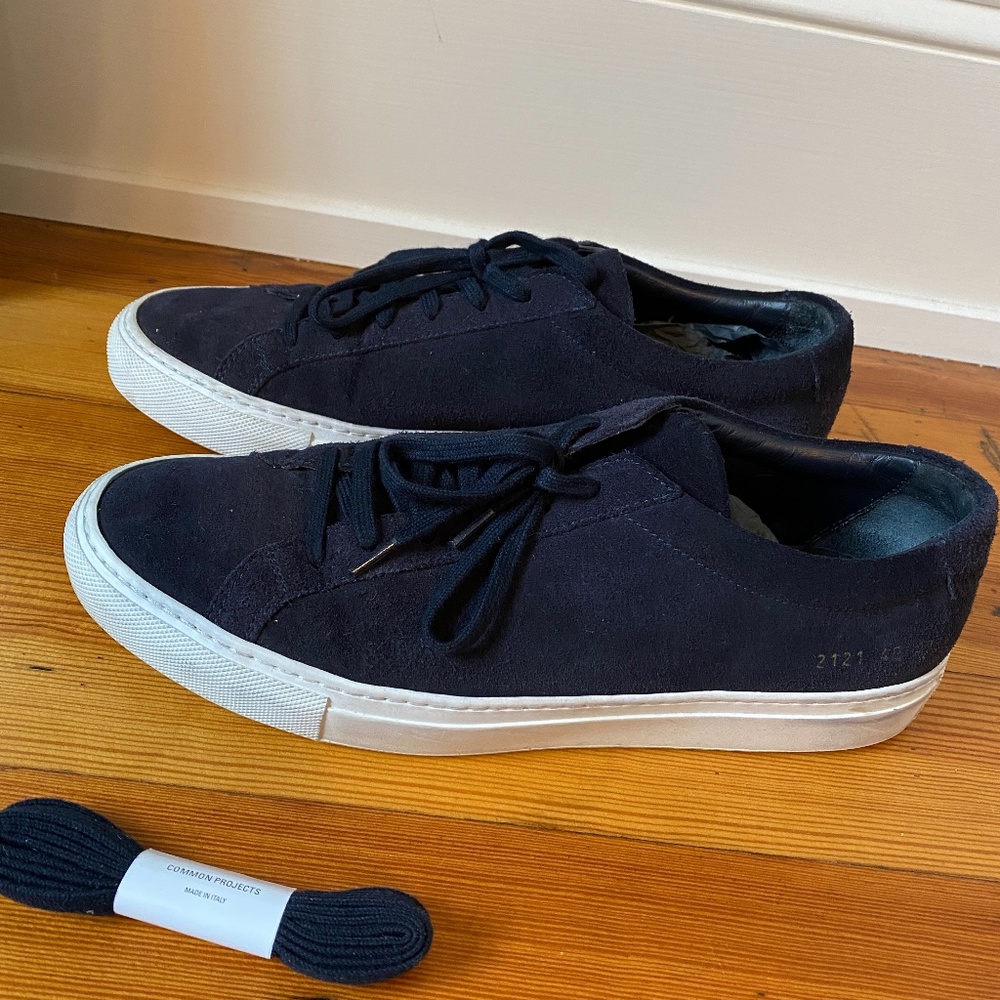 Navy Suede Common Projects